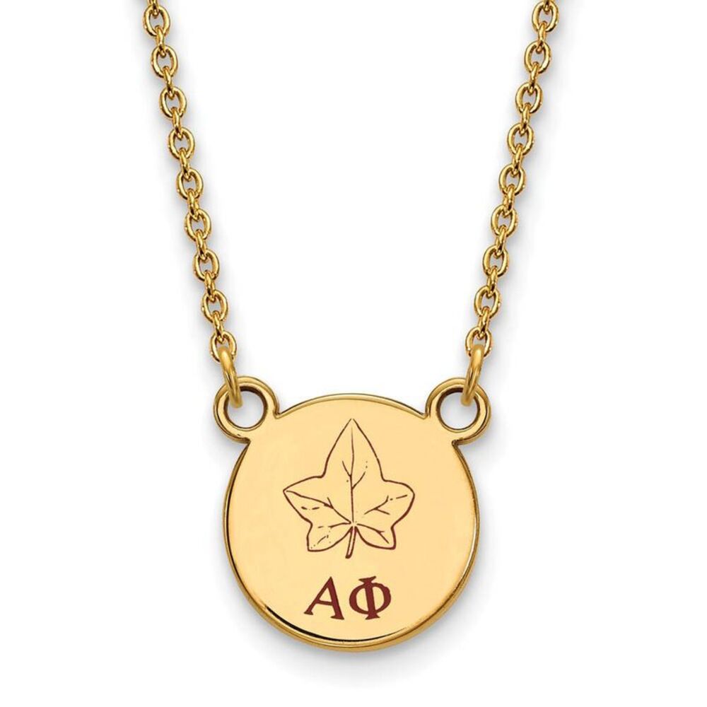 14K Plated Silver Alpha Phi Small Enamel Necklace